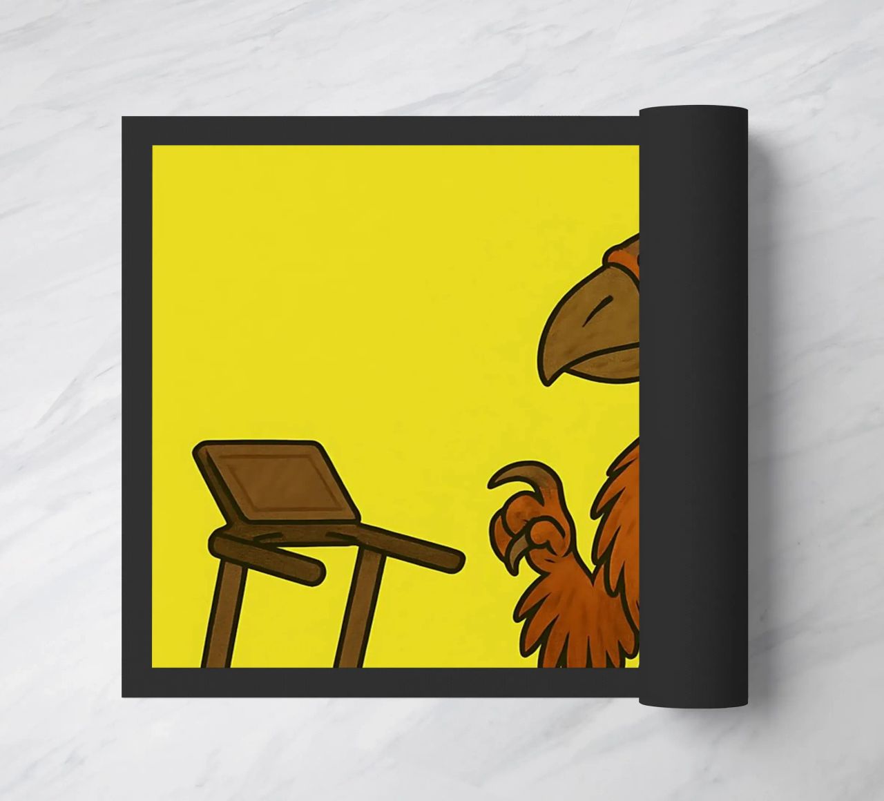 Funny Gigantoraptor Meme doormat by Funny Humor Art