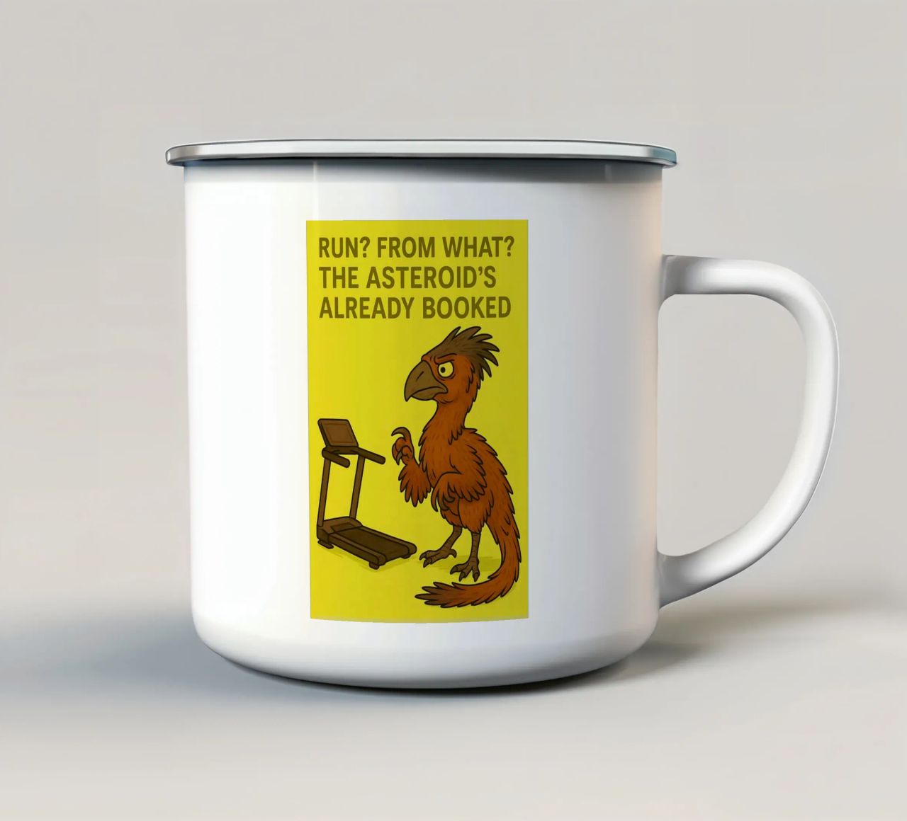 Funny Gigantoraptor Meme tazza in smalto da Funny Humor Art