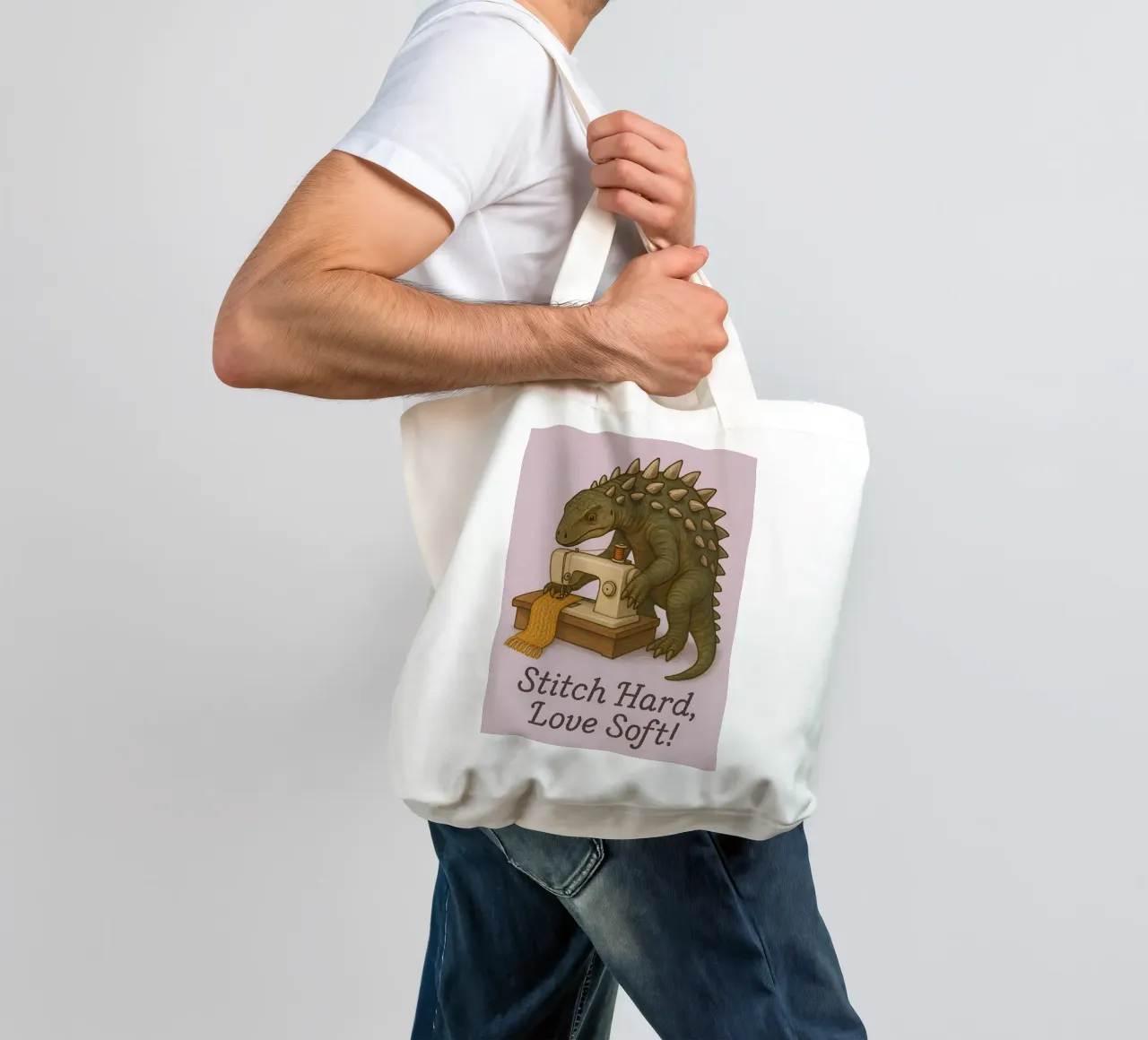 Funny Scelidosaurus Meme borsa in juta da Funny Humor Art
