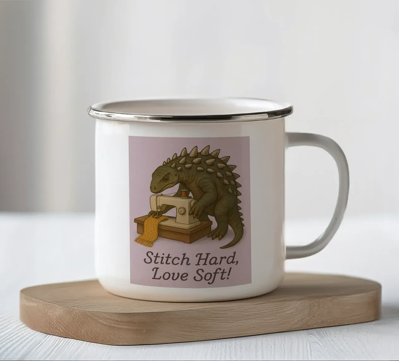 Funny Scelidosaurus Meme tazza in smalto da Funny Humor Art