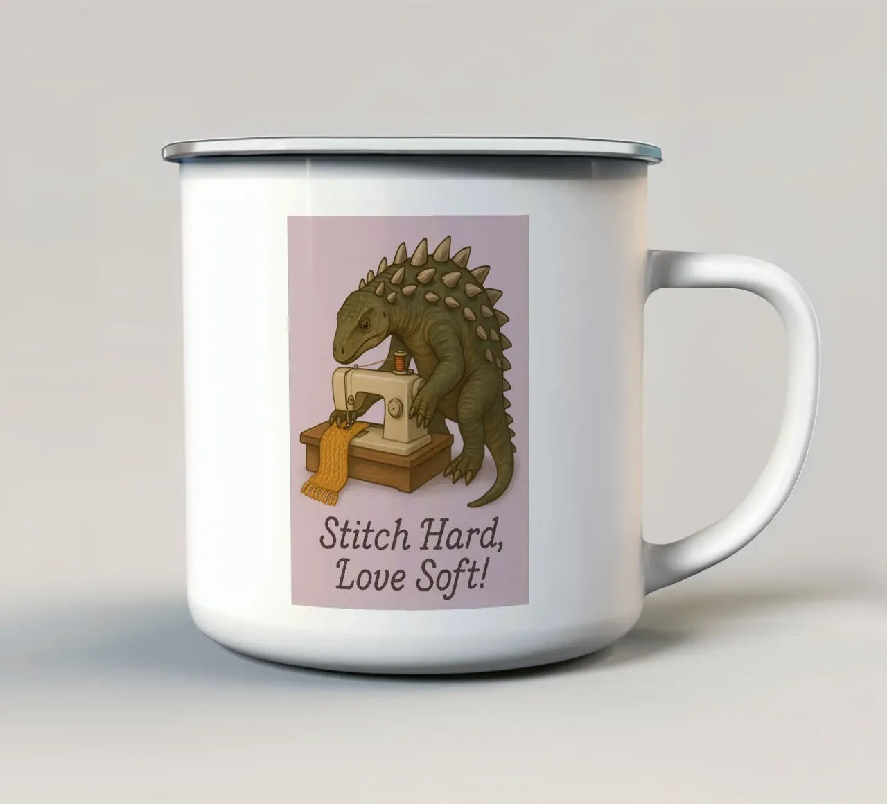 Funny Scelidosaurus Meme tazza in smalto da Funny Humor Art