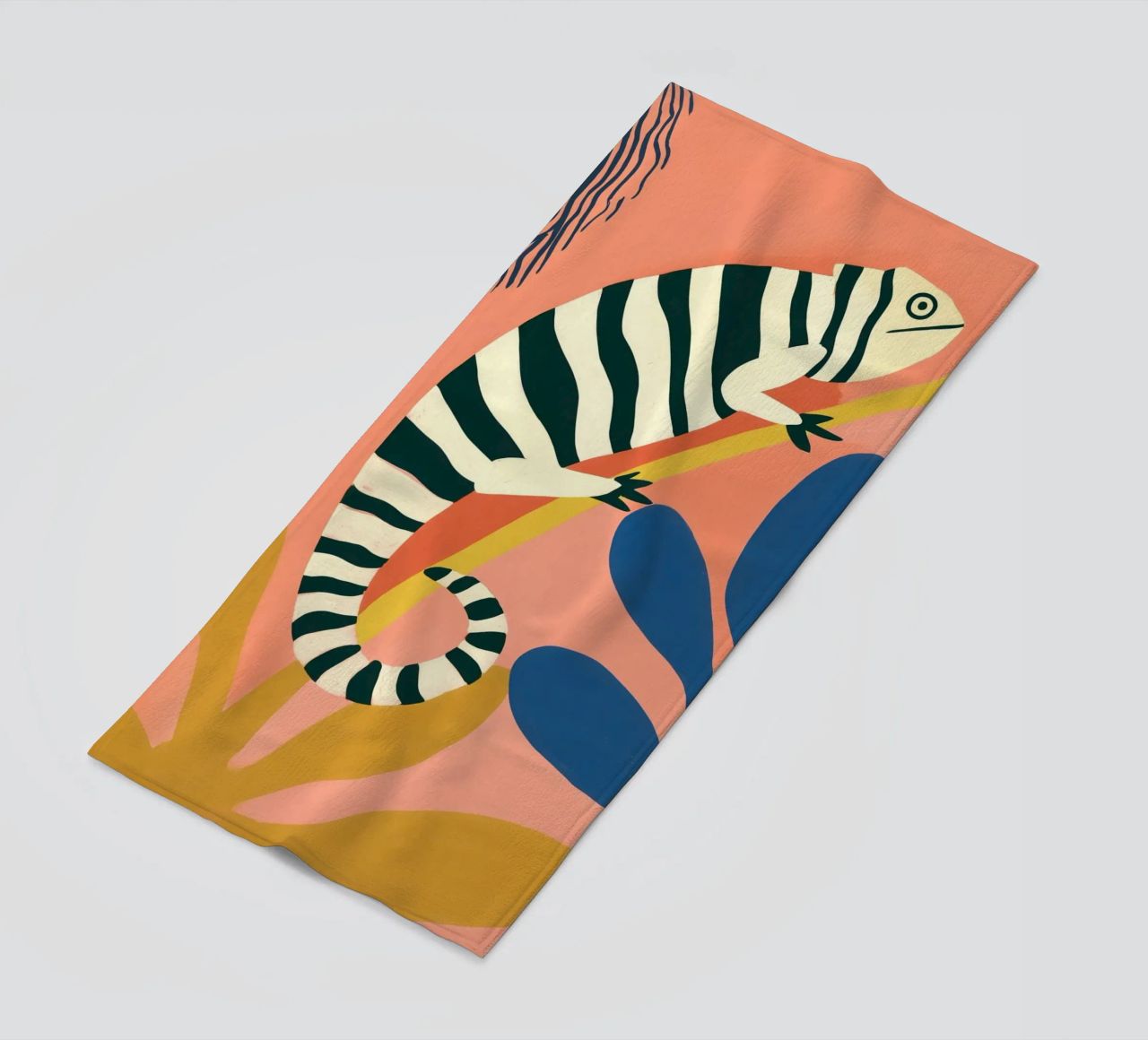 Zebra Camaleonte | Pittura naif telo mare da Autofocus