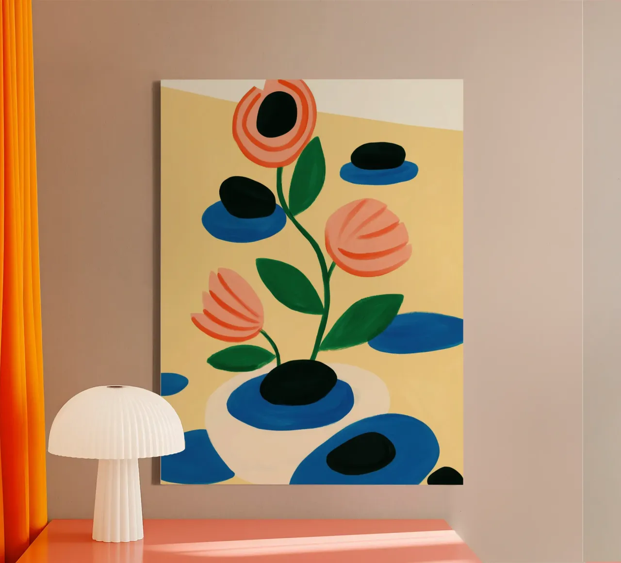 The path through the Zen garden | Meditative painting canvas with Floater frame by Autofocus