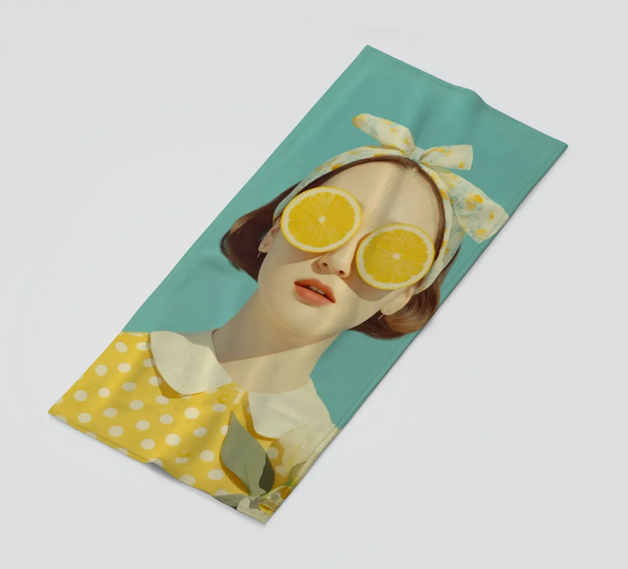 Ritratto femminile con limone telo mare da Imagine