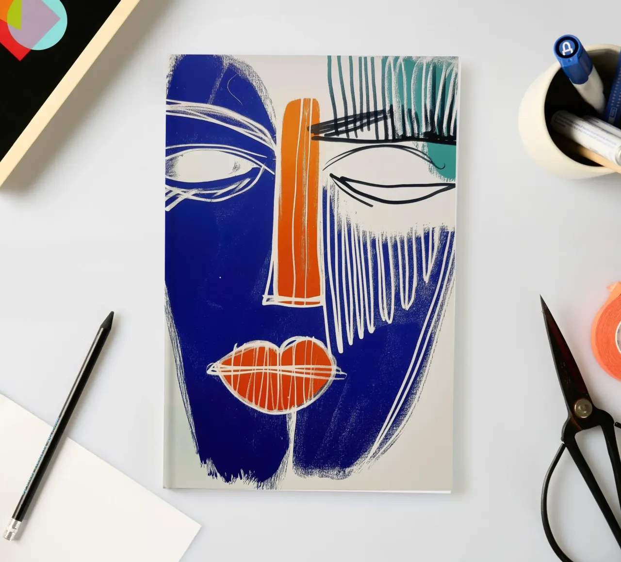 Abstract face notebook by Imagine