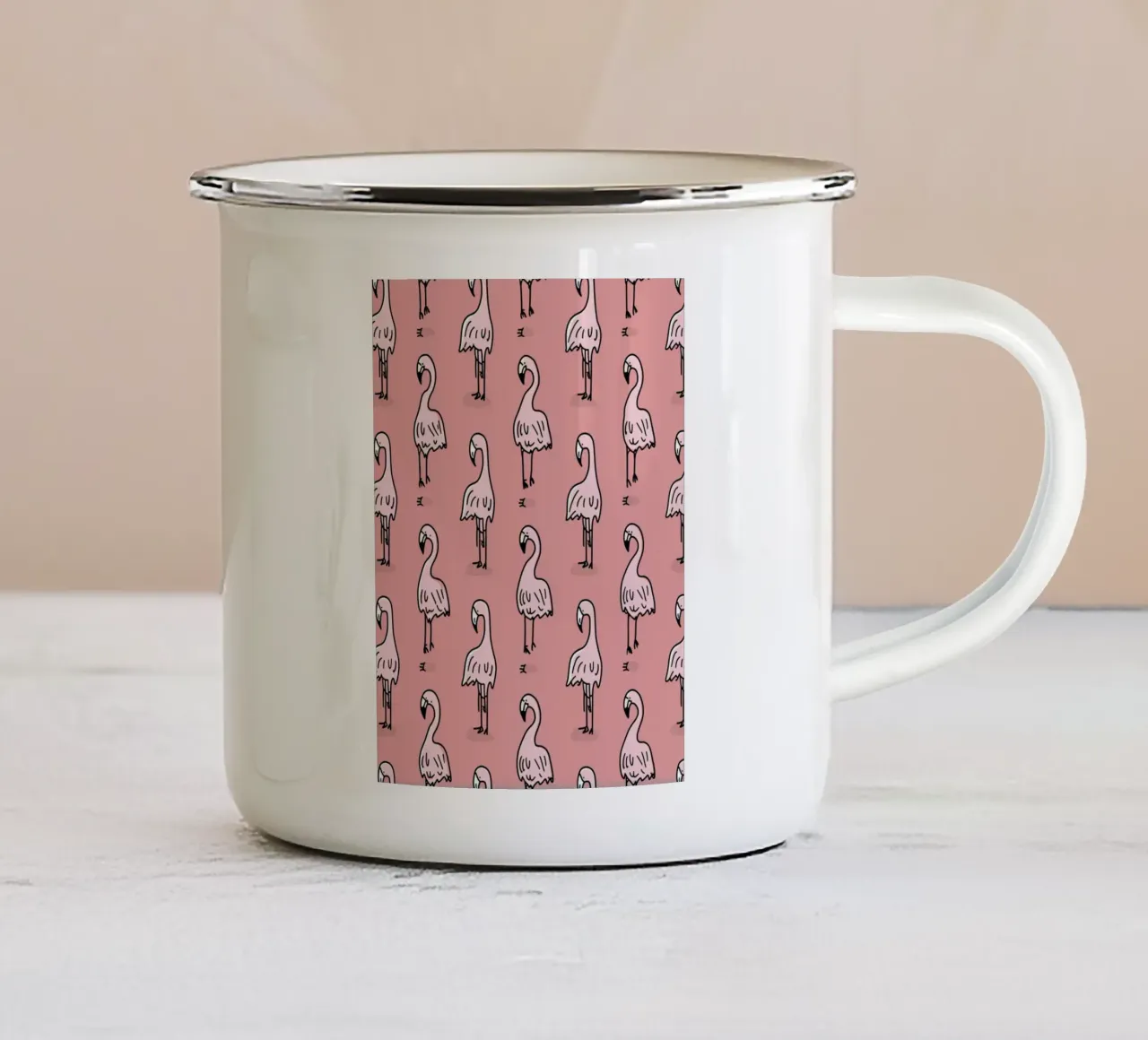 Fenicottero tazza in smalto da Imagine