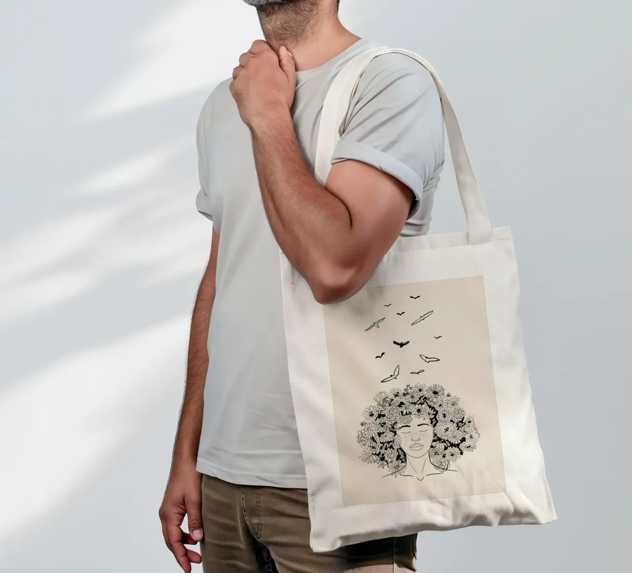 At One with Nature borsa in juta da Graphite
