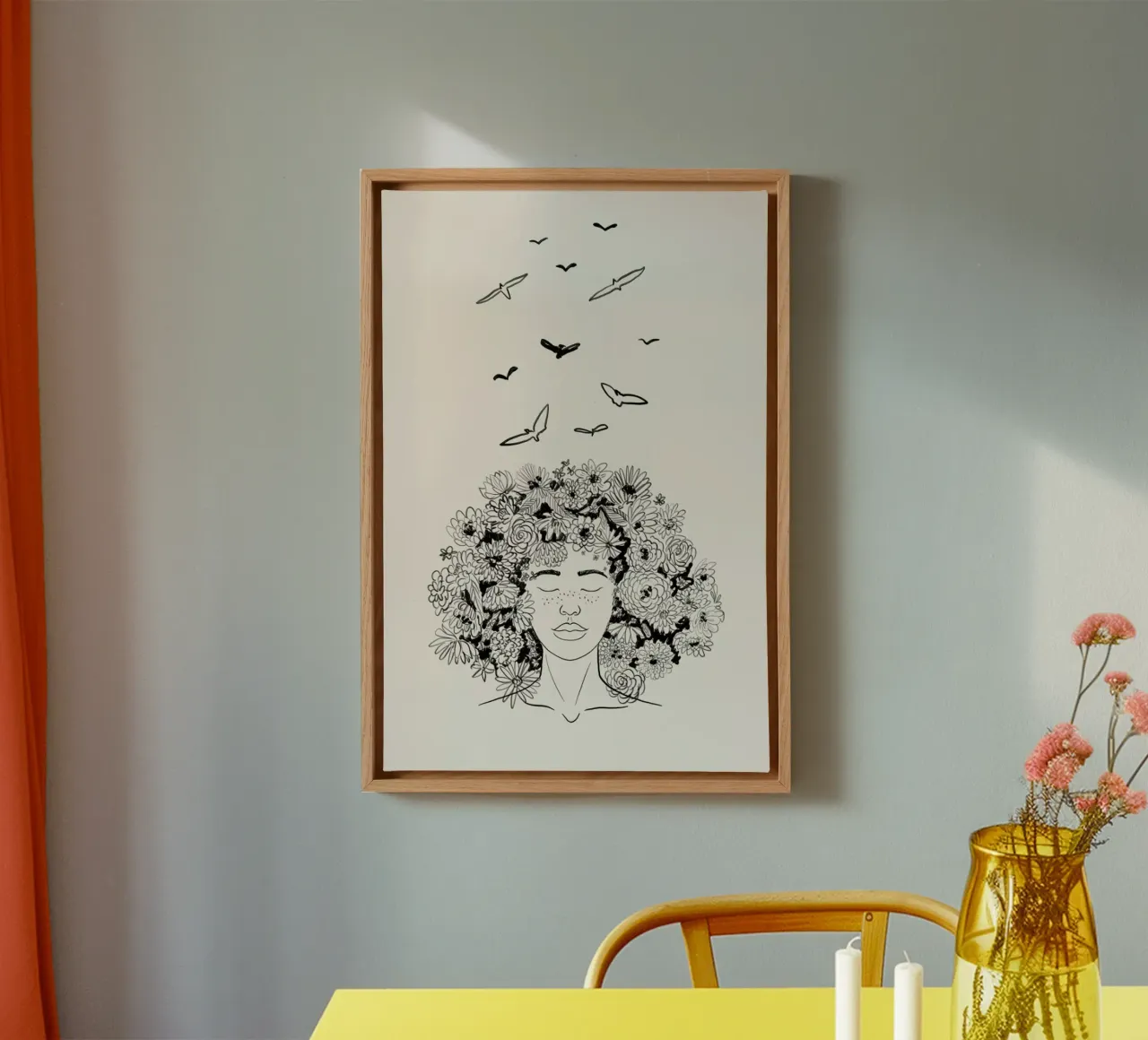 At One with Nature tela con Cornice a cassetta da Graphite