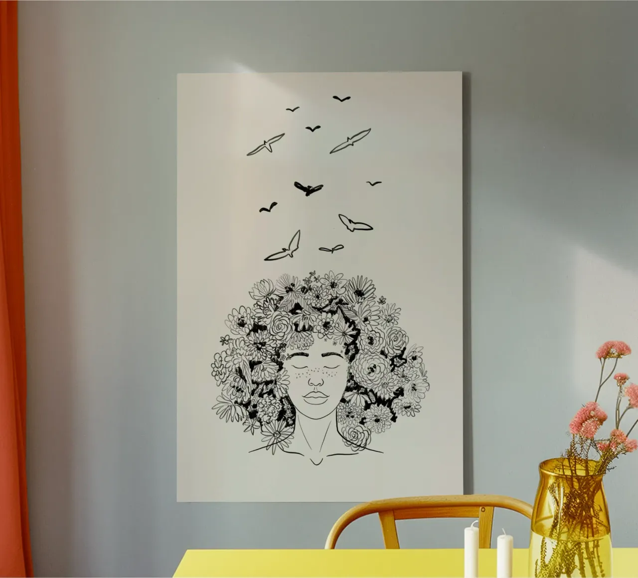 At One with Nature tela con Cornice a cassetta da Graphite