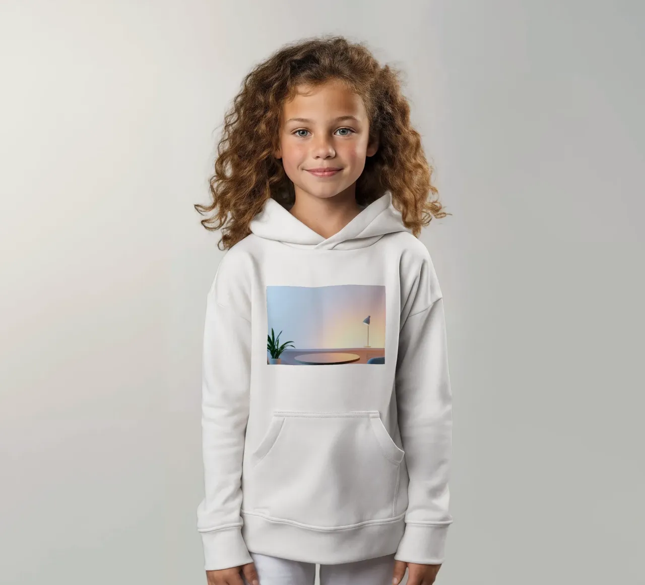 Accogliente angolo interno con luci soffuse e piante felpa bambino con cappuccio da DesignDoodle