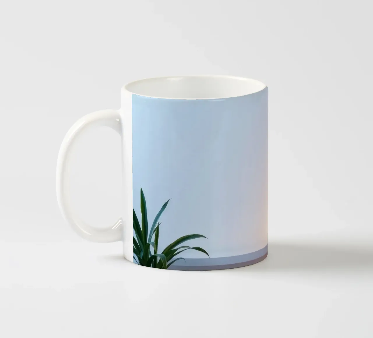 Accogliente angolo interno con luci soffuse e piante tazza in ceramica da DesignDoodle