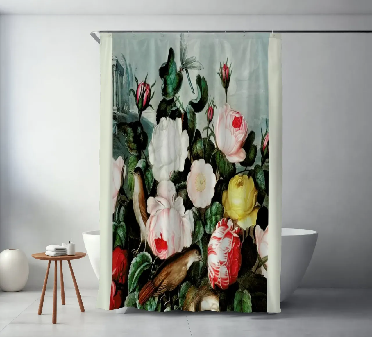 Thornton - Roses shower curtain by Vintage by JUNIQE