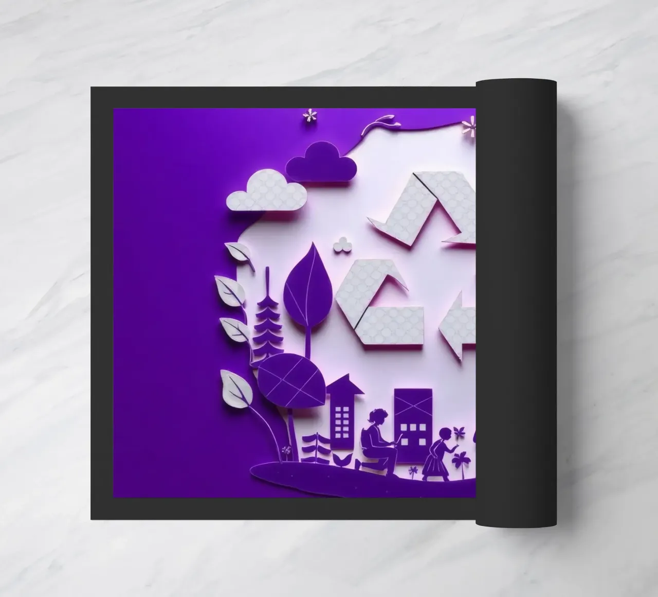 Accogliente angolo interno con luci soffuse, piante riciclate zerbino da DesignDoodle
