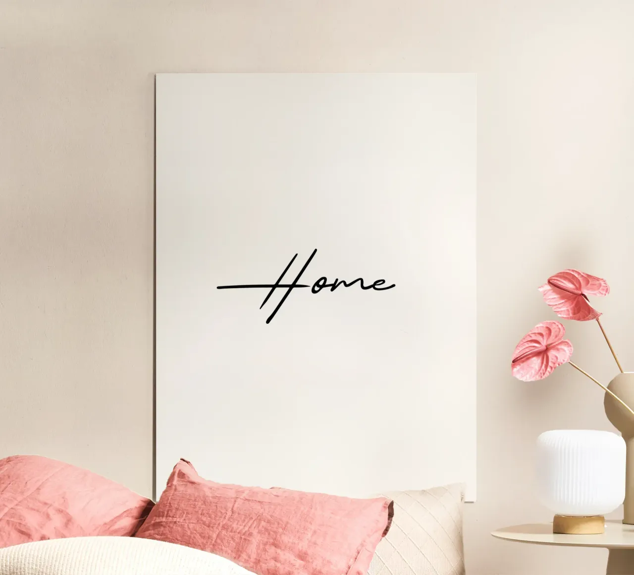 Home Handschrift poster con telaio in legno da Typo Designs