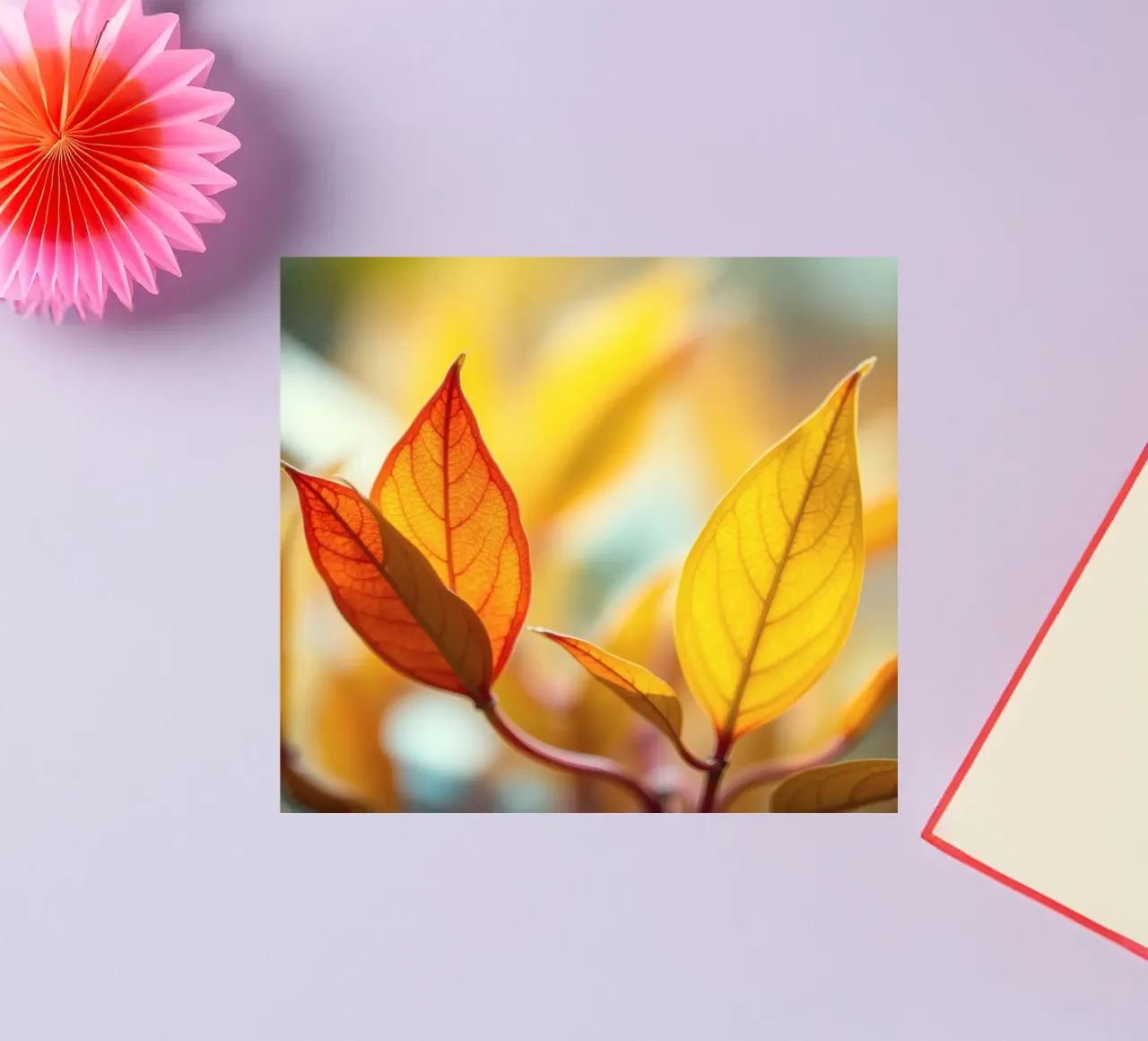 des feuilles d'automne dans les tons orange et jaune autocollant de DesignDoodle