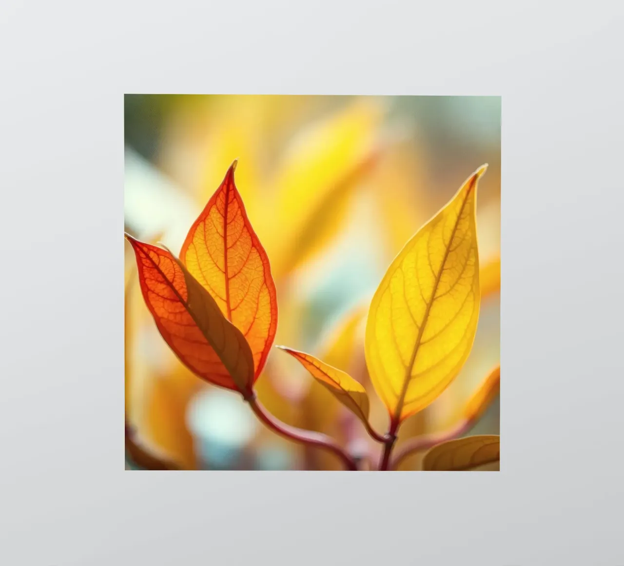 des feuilles d'automne dans les tons orange et jaune autocollant de DesignDoodle