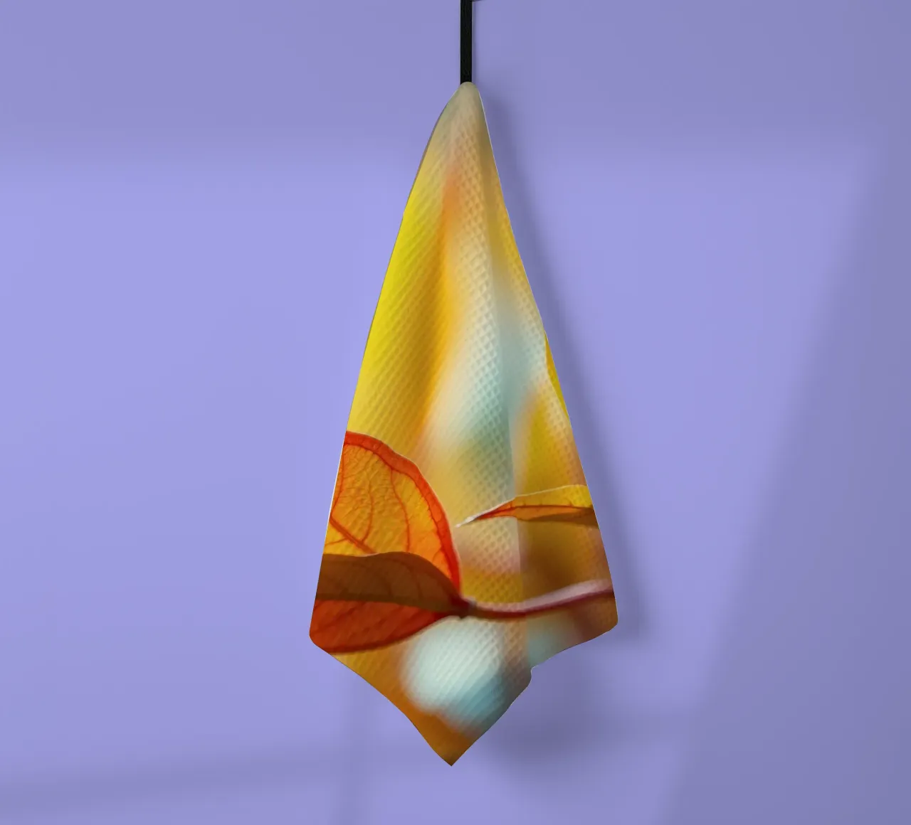 des feuilles d'automne dans les tons orange et jaune torchon de DesignDoodle