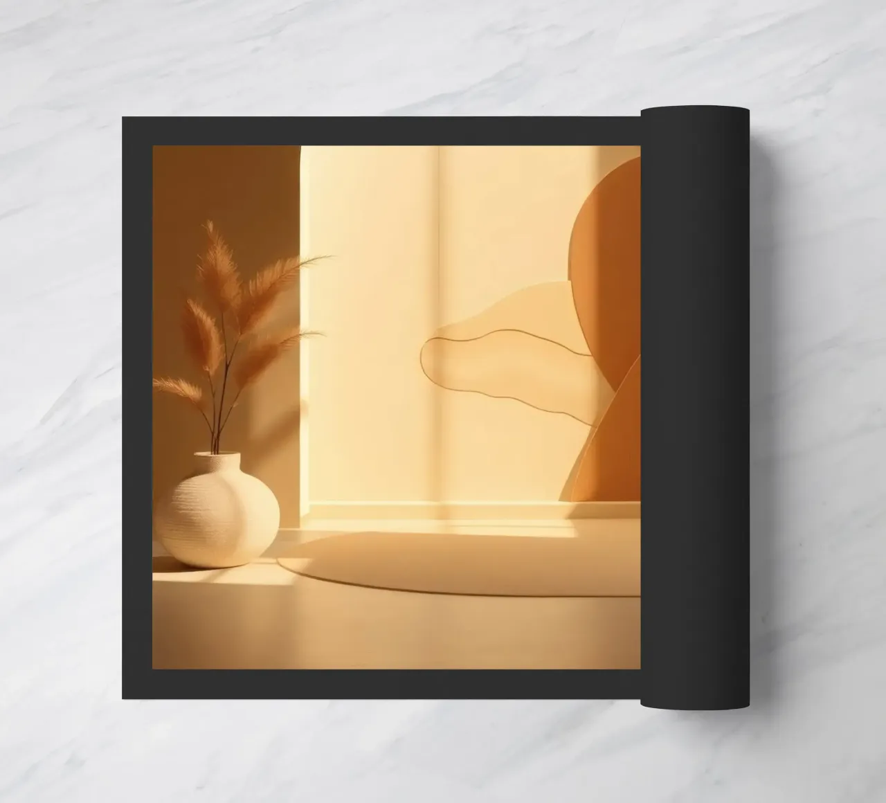 des feuilles d'automne dans les tons orange et jaune paillasson de DesignDoodle