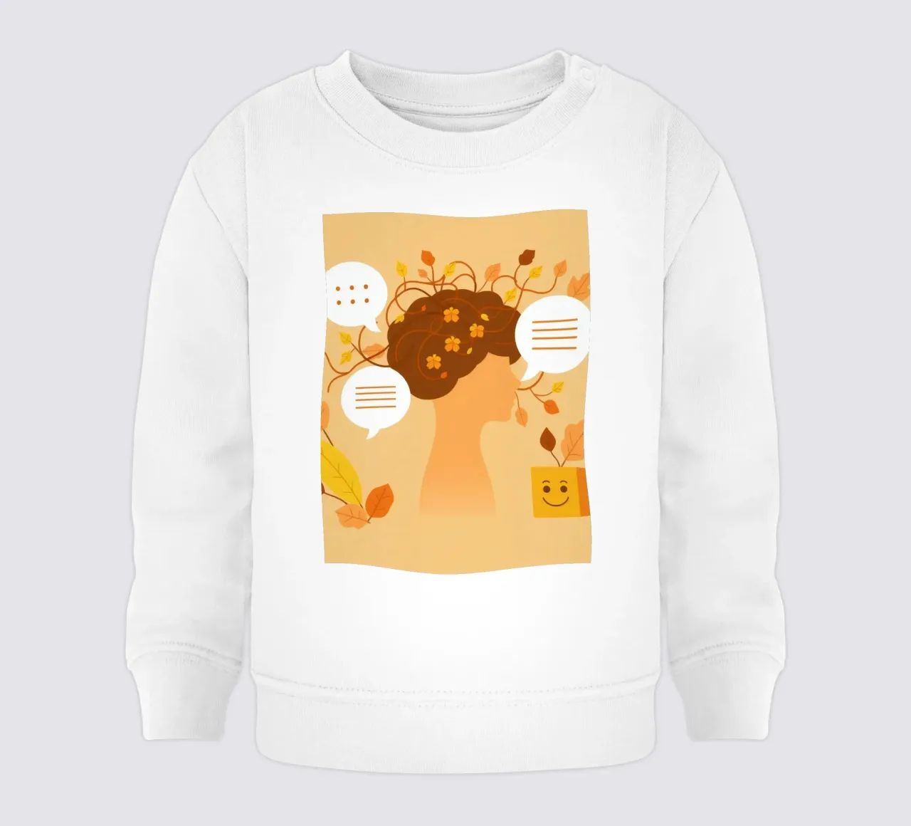 mente con pensieri floreali ed elementi della natura in un morbido autunno felpa neonato da DesignDoodle