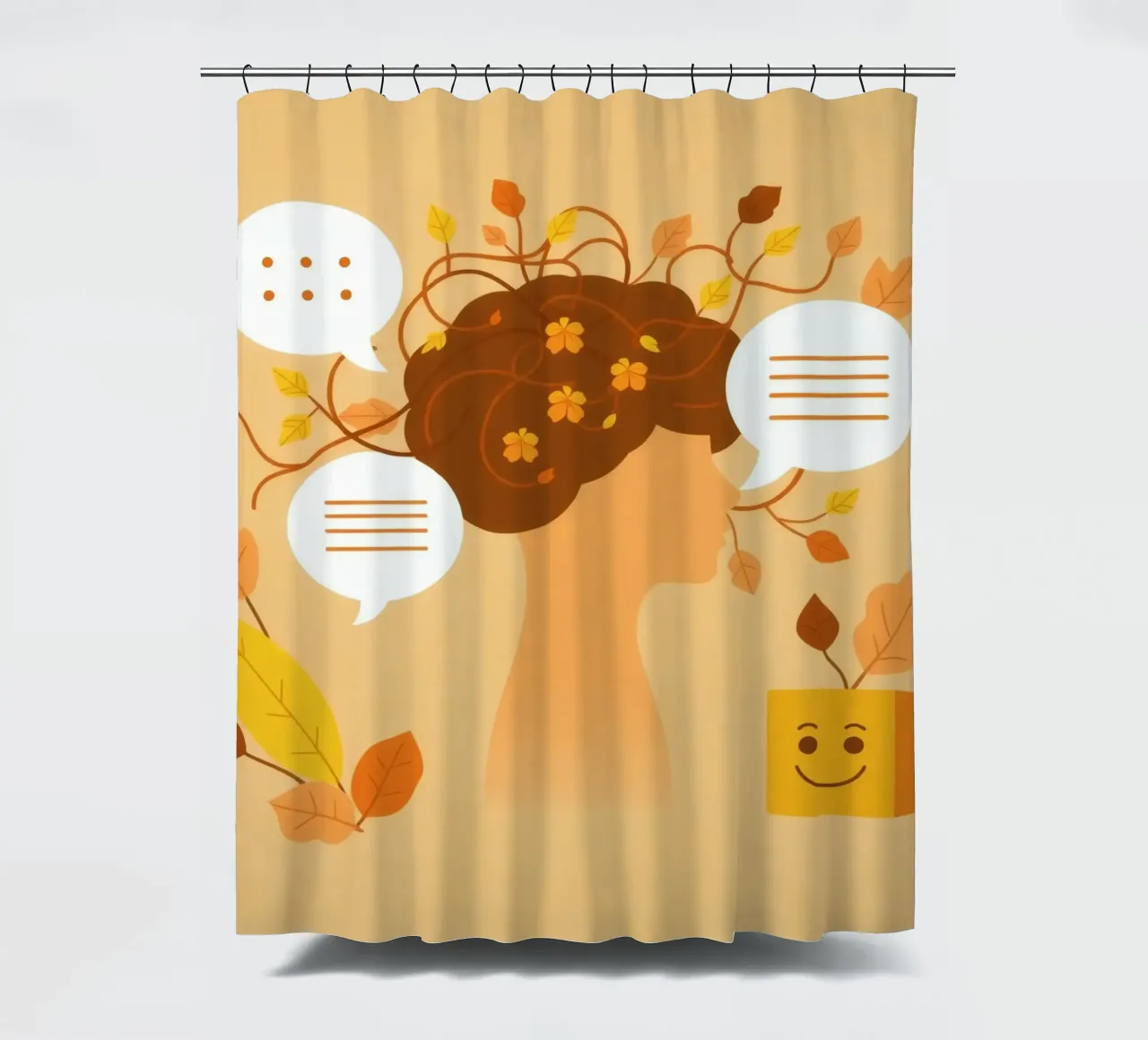 mente con pensieri floreali ed elementi della natura in un morbido autunno tenda da doccia da DesignDoodle