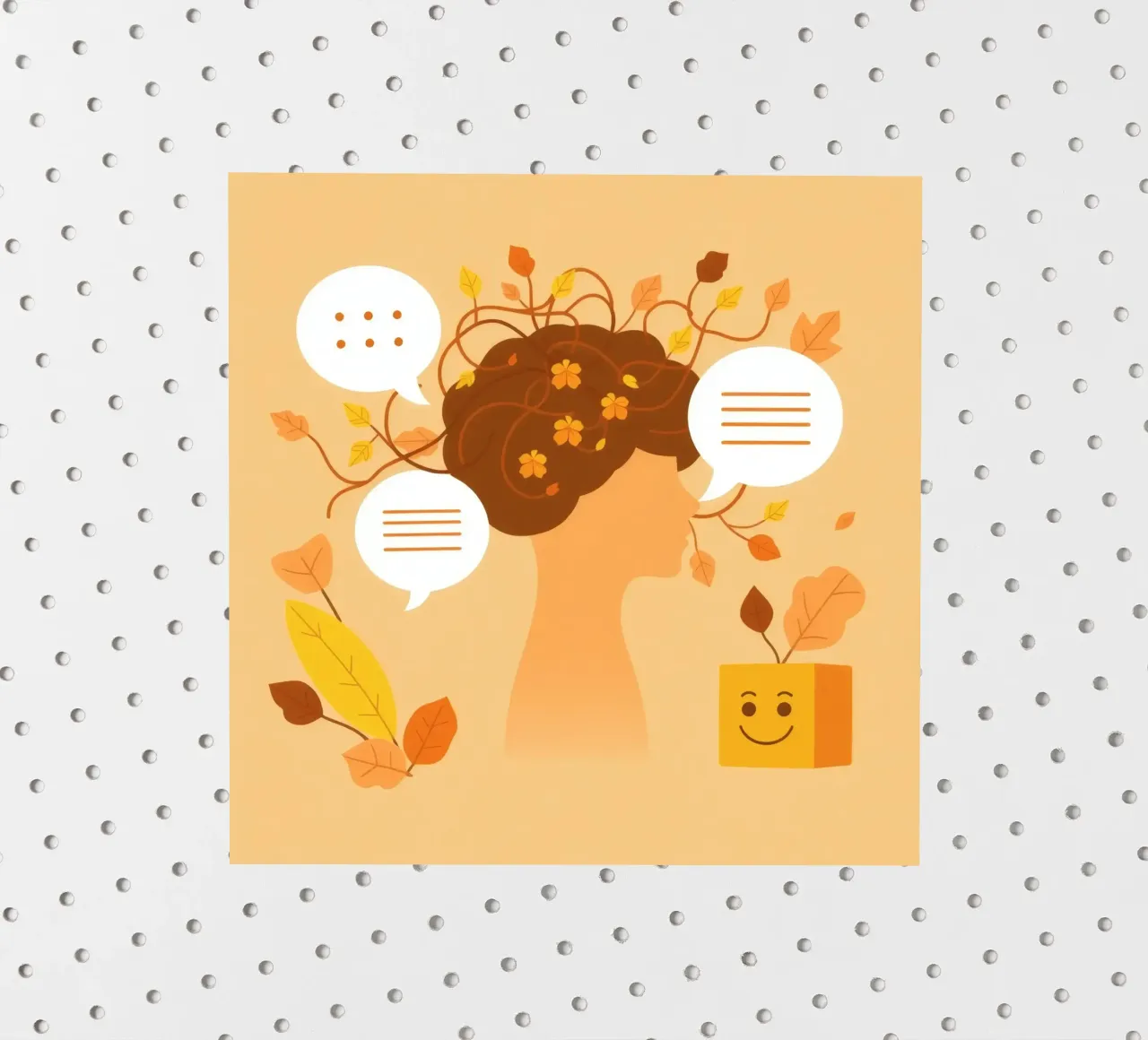 mente con pensieri floreali ed elementi della natura in un morbido autunno adesivo da DesignDoodle