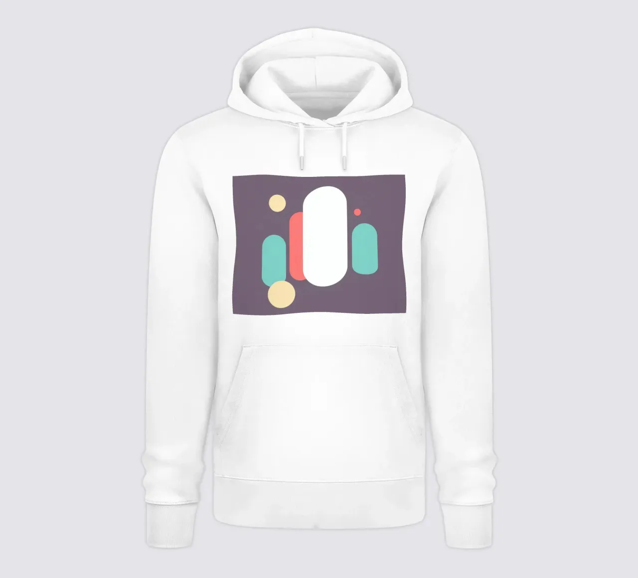 Forme geometriche astratte in colori tenui su uno sfondo tenue felpa con cappuccio da DesignDoodle