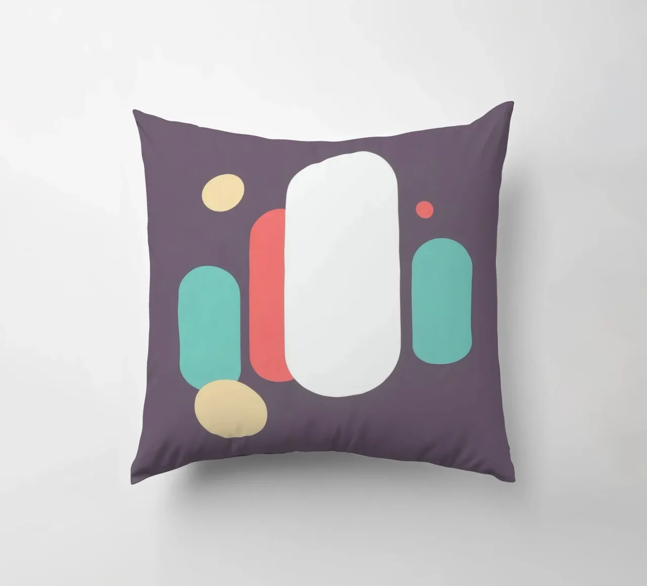 Forme geometriche astratte in colori tenui su uno sfondo tenue cuscino da DesignDoodle