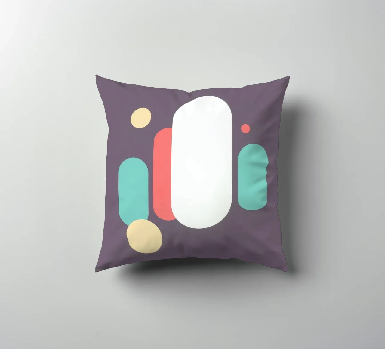 Forme geometriche astratte in colori tenui su uno sfondo tenue cuscino da DesignDoodle
