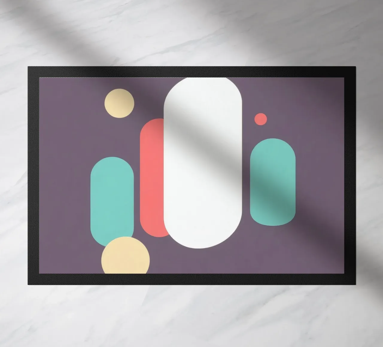 Forme geometriche astratte in colori tenui su uno sfondo tenue zerbino da DesignDoodle