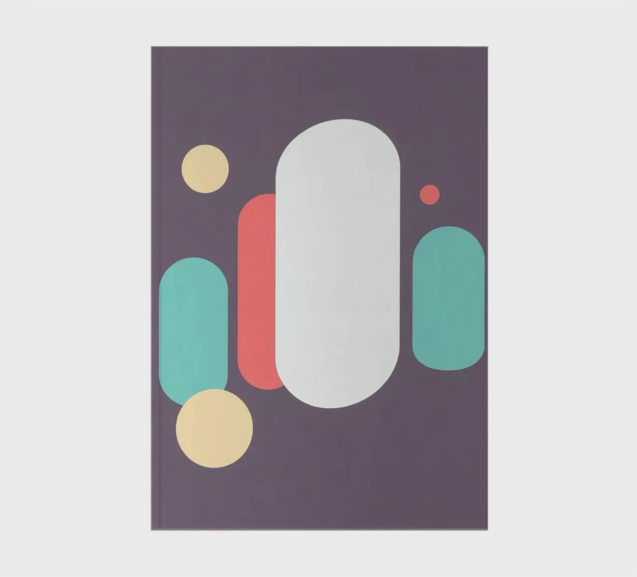 Abstract geometric shapes in soft colors on muted backgroud notebook by DesignDoodle