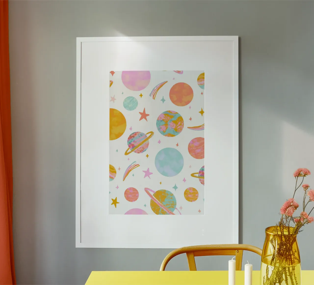 Stampa galassia per cameretta, stampa spazio per bambini, poster pianeta poster con telaio in alluminio da ABC Prints