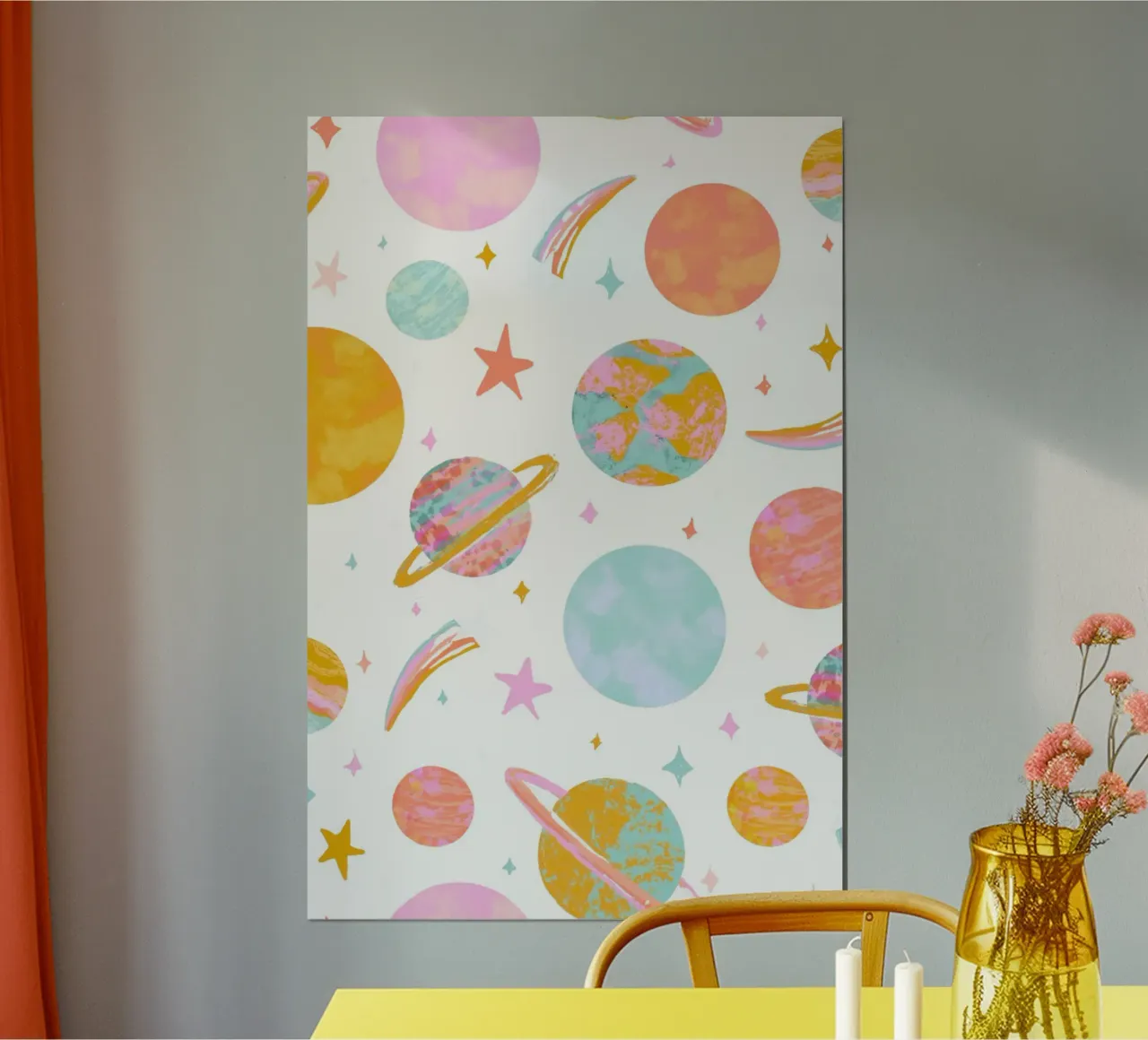 Stampa galassia per cameretta, stampa spazio per bambini, poster pianeta poster con telaio in alluminio da ABC Prints