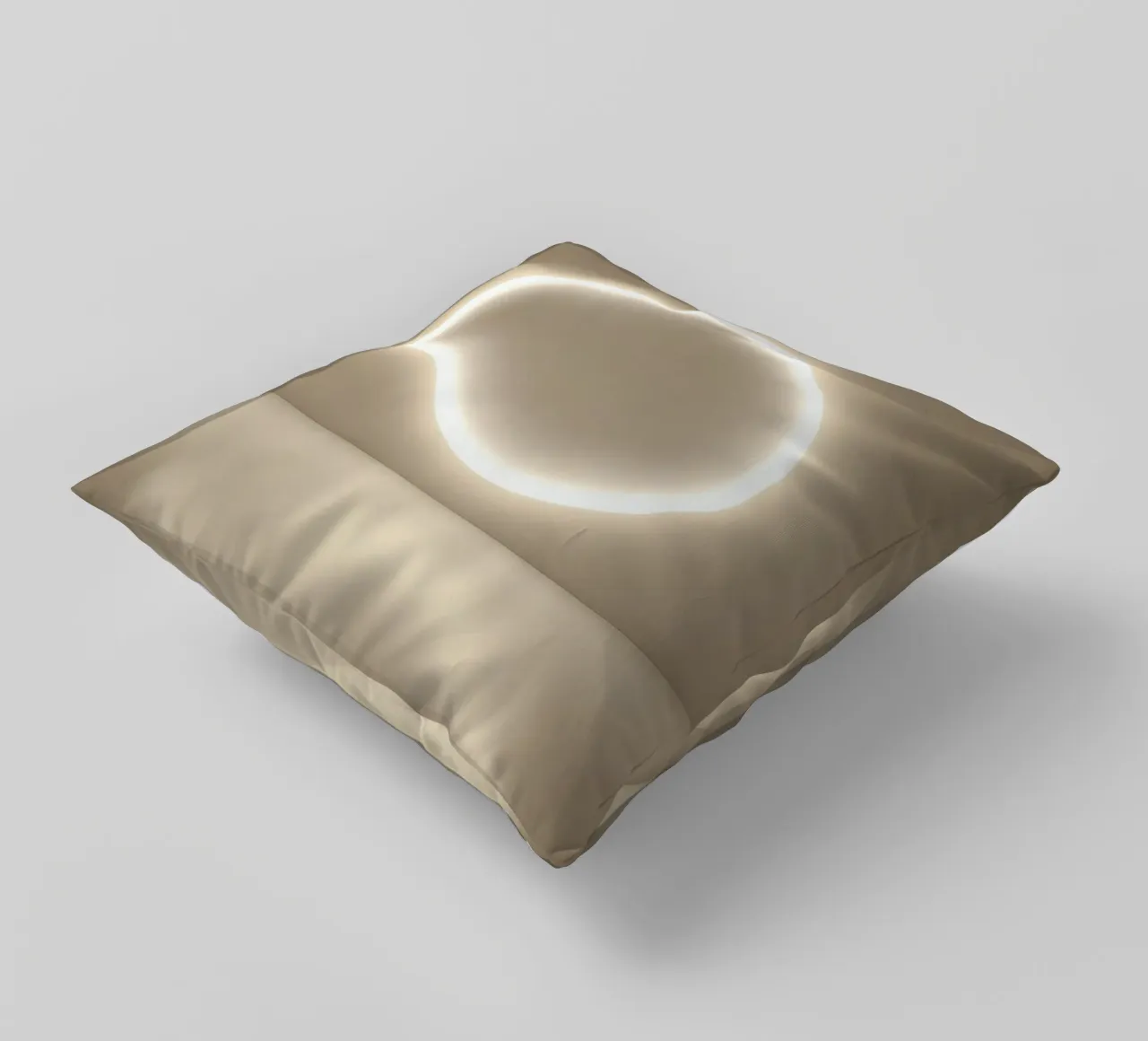 L'installation lumineuse crée une lueur douce contre un mur neutre coussin de DesignDoodle