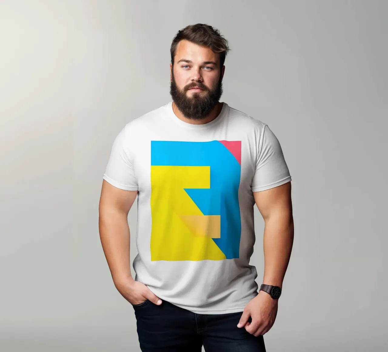 Forme geometriche colorate disposte in una vibrante composizione t-shirt da DesignDoodle