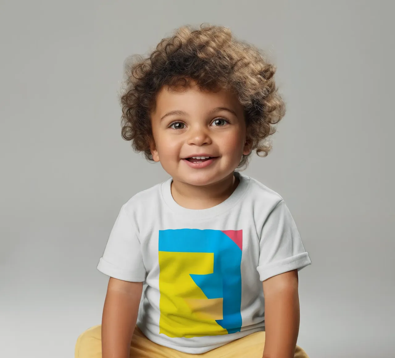 Forme geometriche colorate disposte in una vibrante composizione maglietta neonato da DesignDoodle