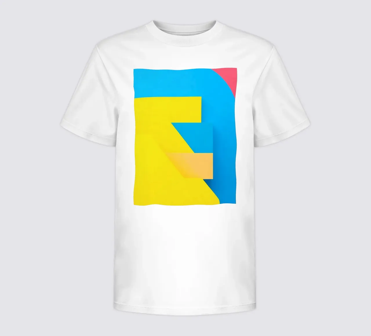 Forme geometriche colorate disposte in una vibrante composizione t-shirt bambini da DesignDoodle