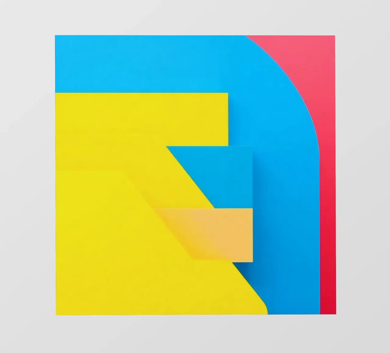 Forme geometriche colorate disposte in una vibrante composizione telo in pvc da DesignDoodle