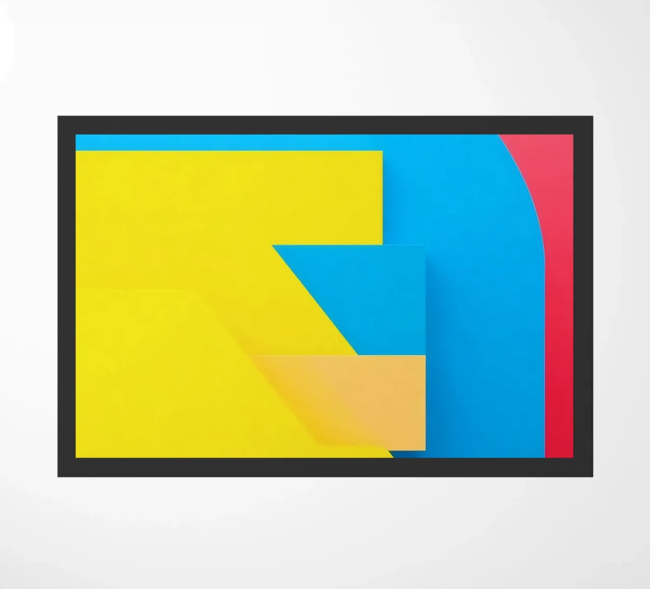 Forme geometriche colorate disposte in una vibrante composizione zerbino da DesignDoodle