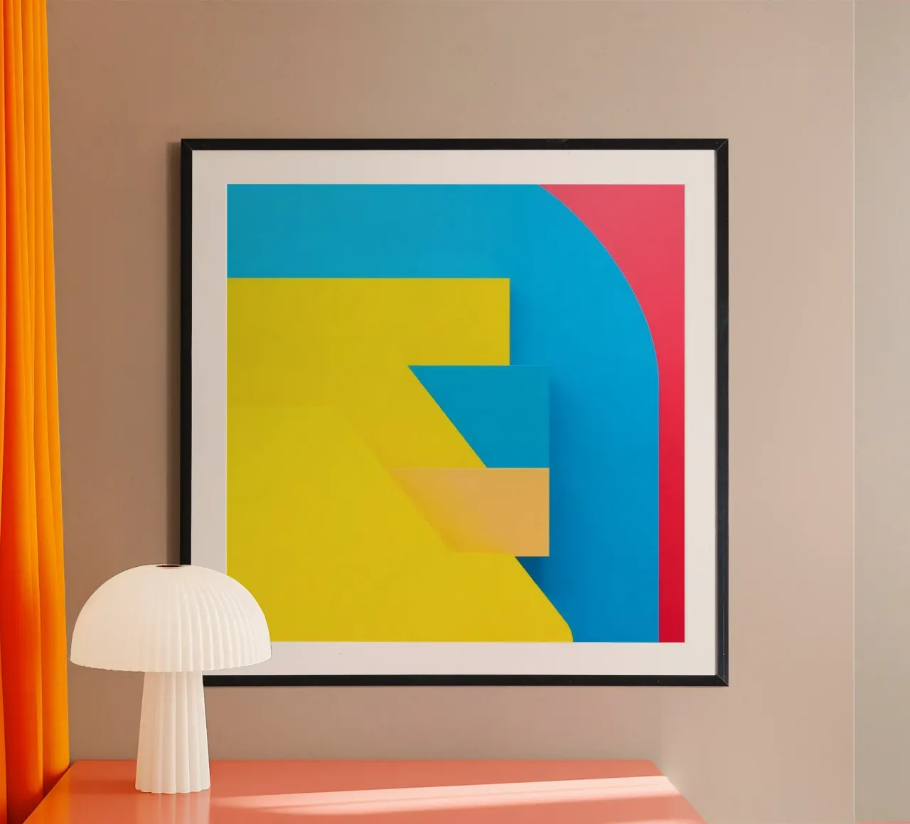 Forme geometriche colorate disposte in una vibrante composizione poster da DesignDoodle