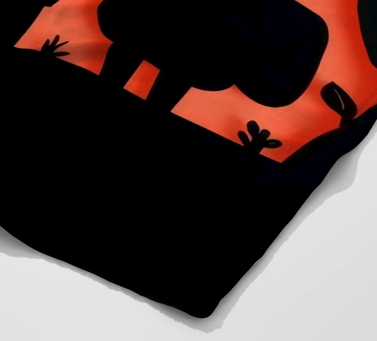 Silhouette of a character and a cat interacting fleece blanket by DesignDoodle
