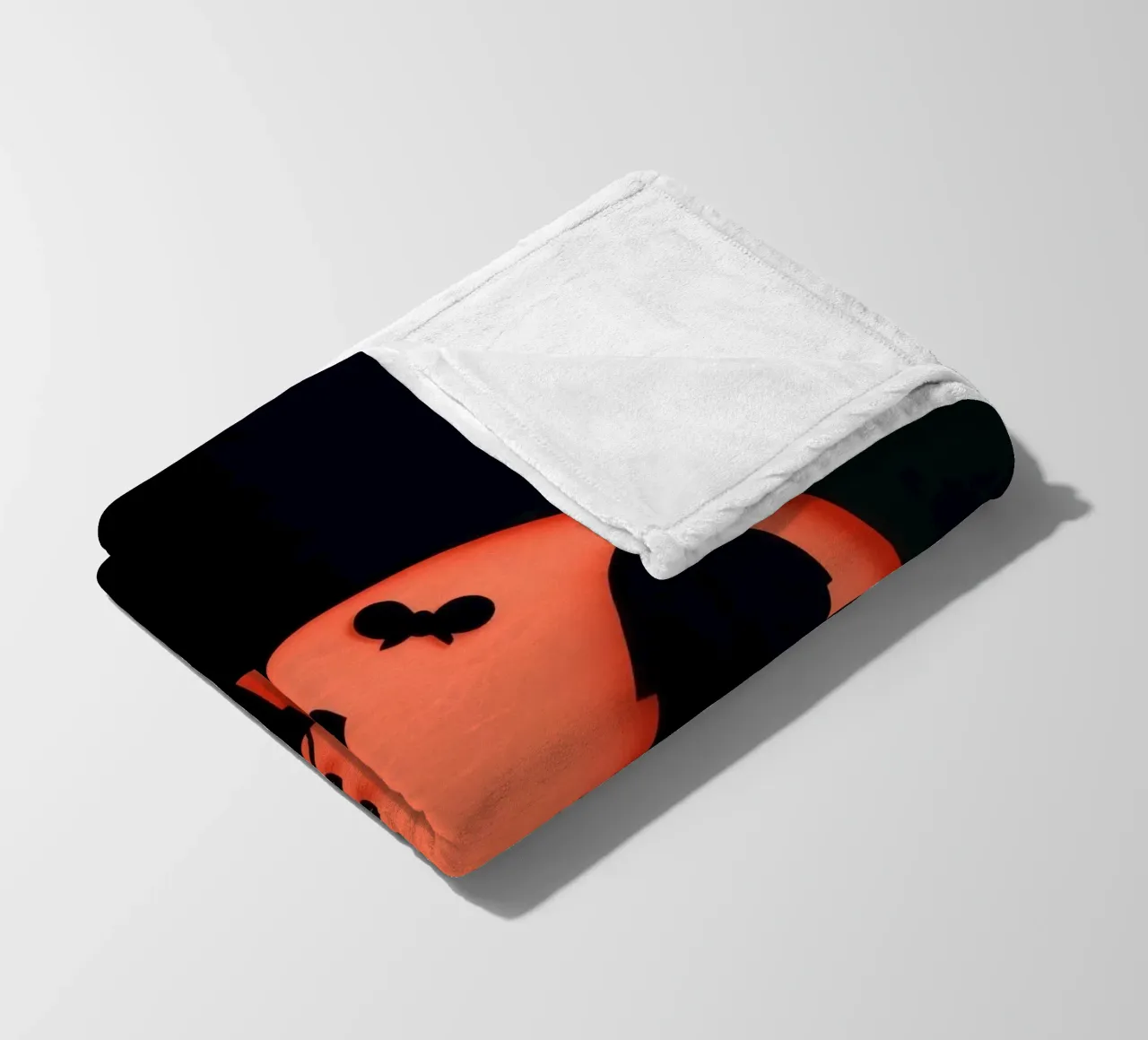 Silhouette of a character and a cat interacting fleece blanket by DesignDoodle