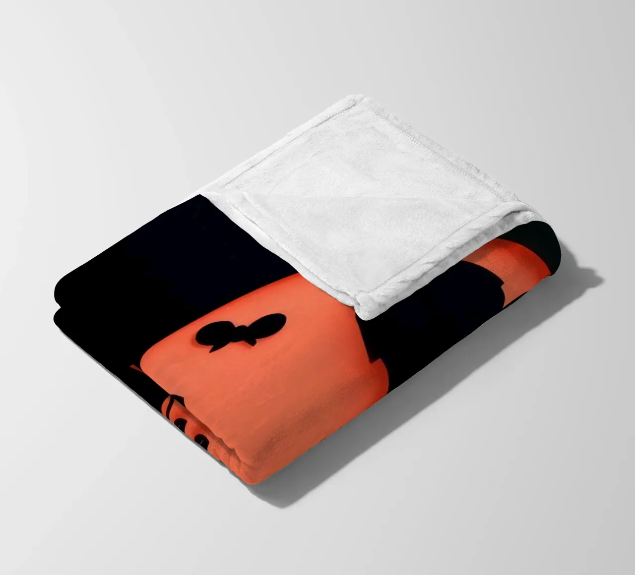 Silhouette of a character and a cat interacting fleece blanket by DesignDoodle