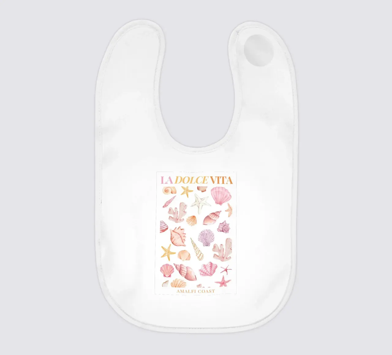 La Dolce Vita Sea Shell Print bavaglino da Bella Studio