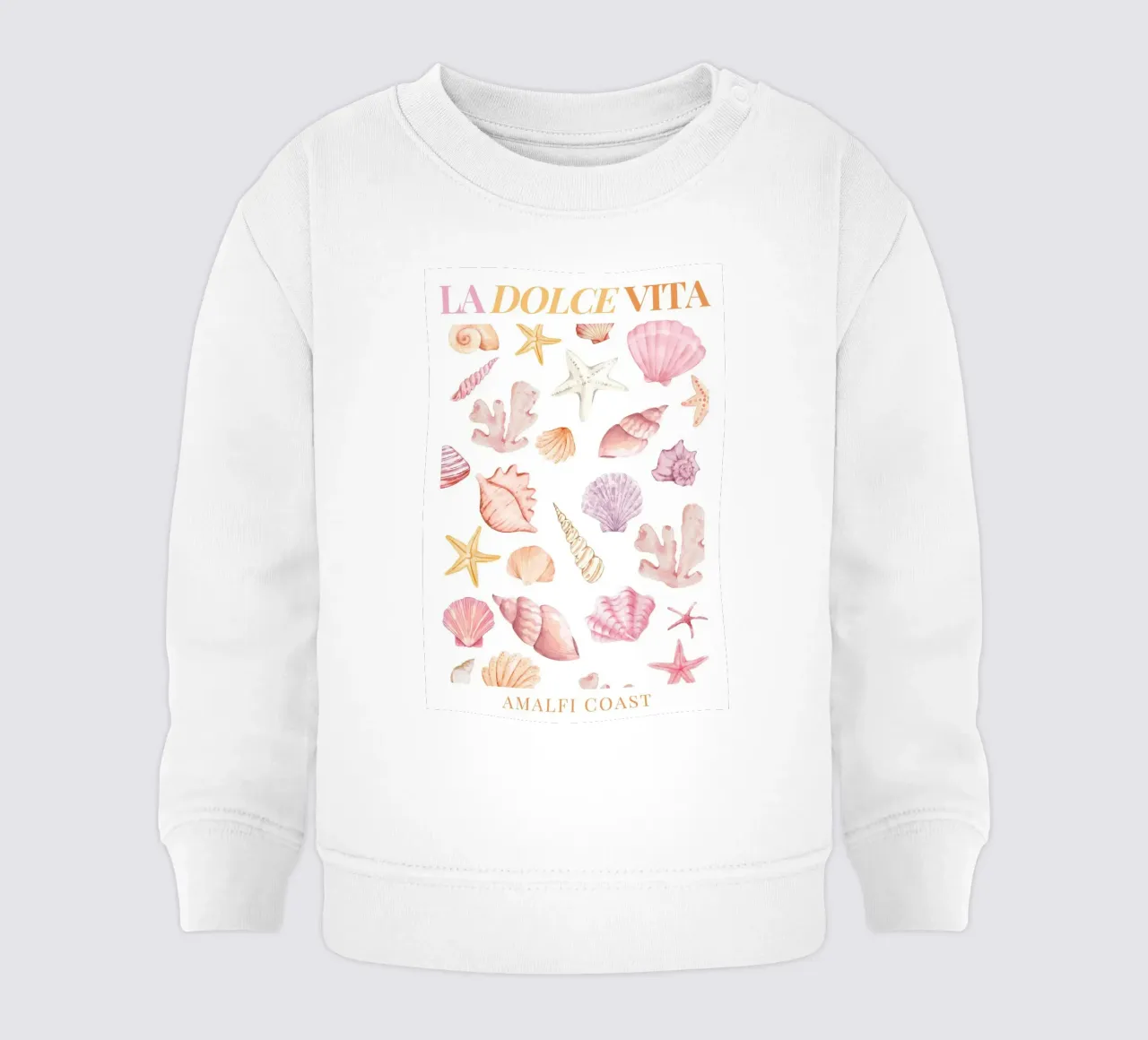 La Dolce Vita Sea Shell Print felpa neonato da Bella Studio