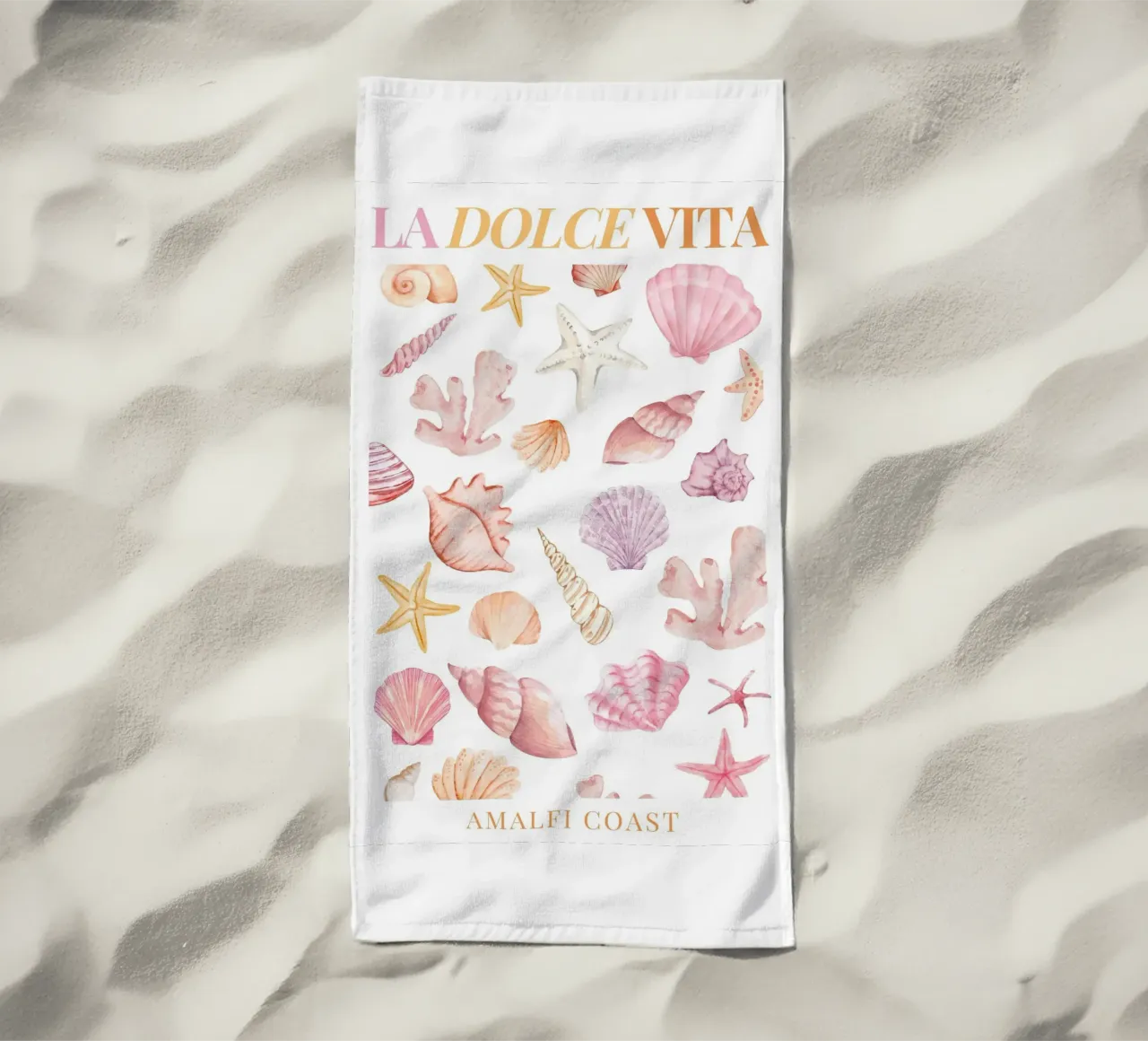 La Dolce Vita Sea Shell Print telo mare da Bella Studio