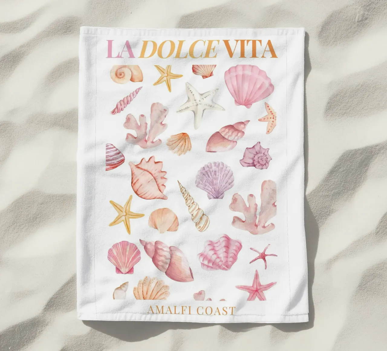 La Dolce Vita Sea Shell Print telo mare da Bella Studio