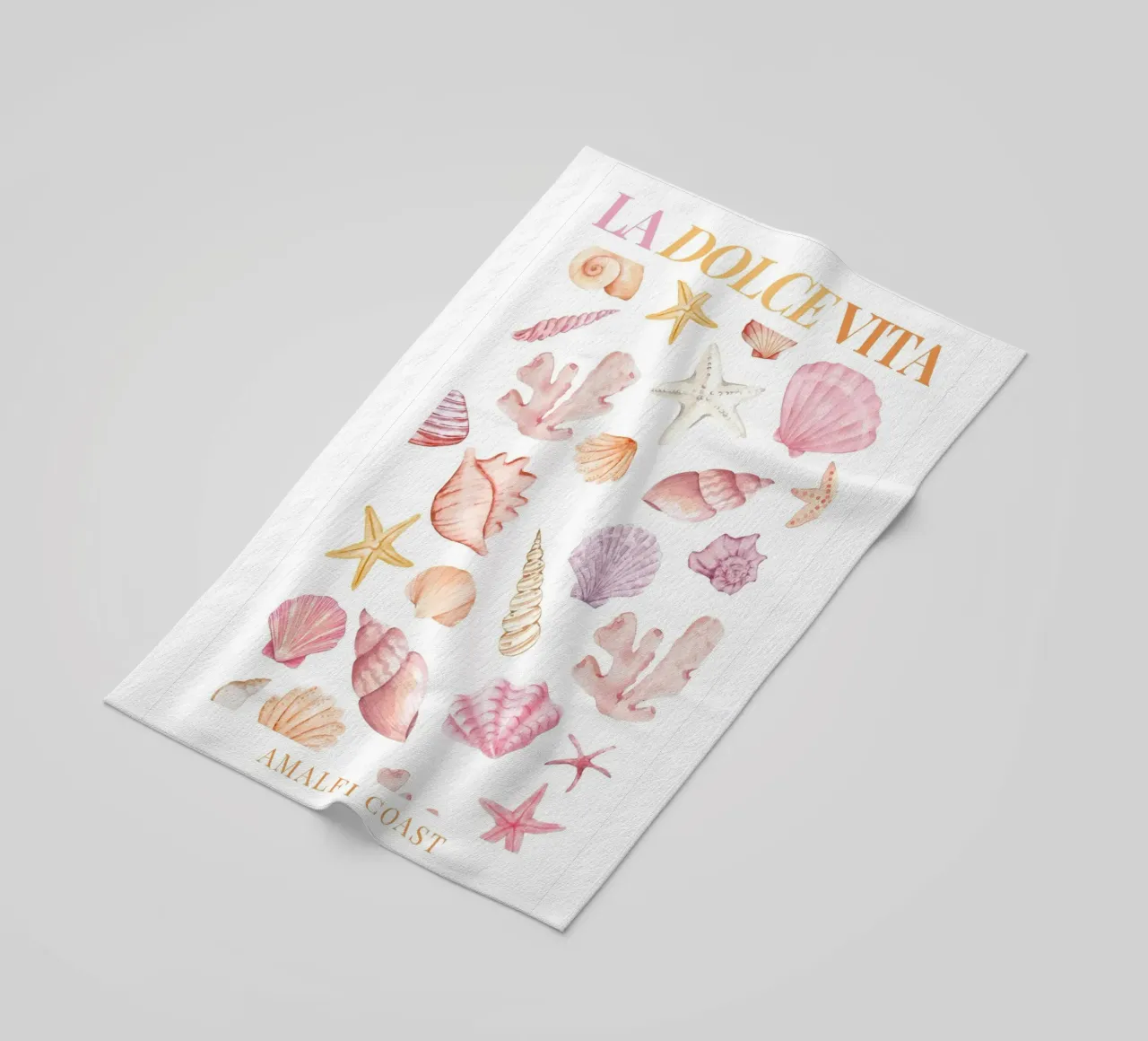 La Dolce Vita Sea Shell Print telo mare da Bella Studio