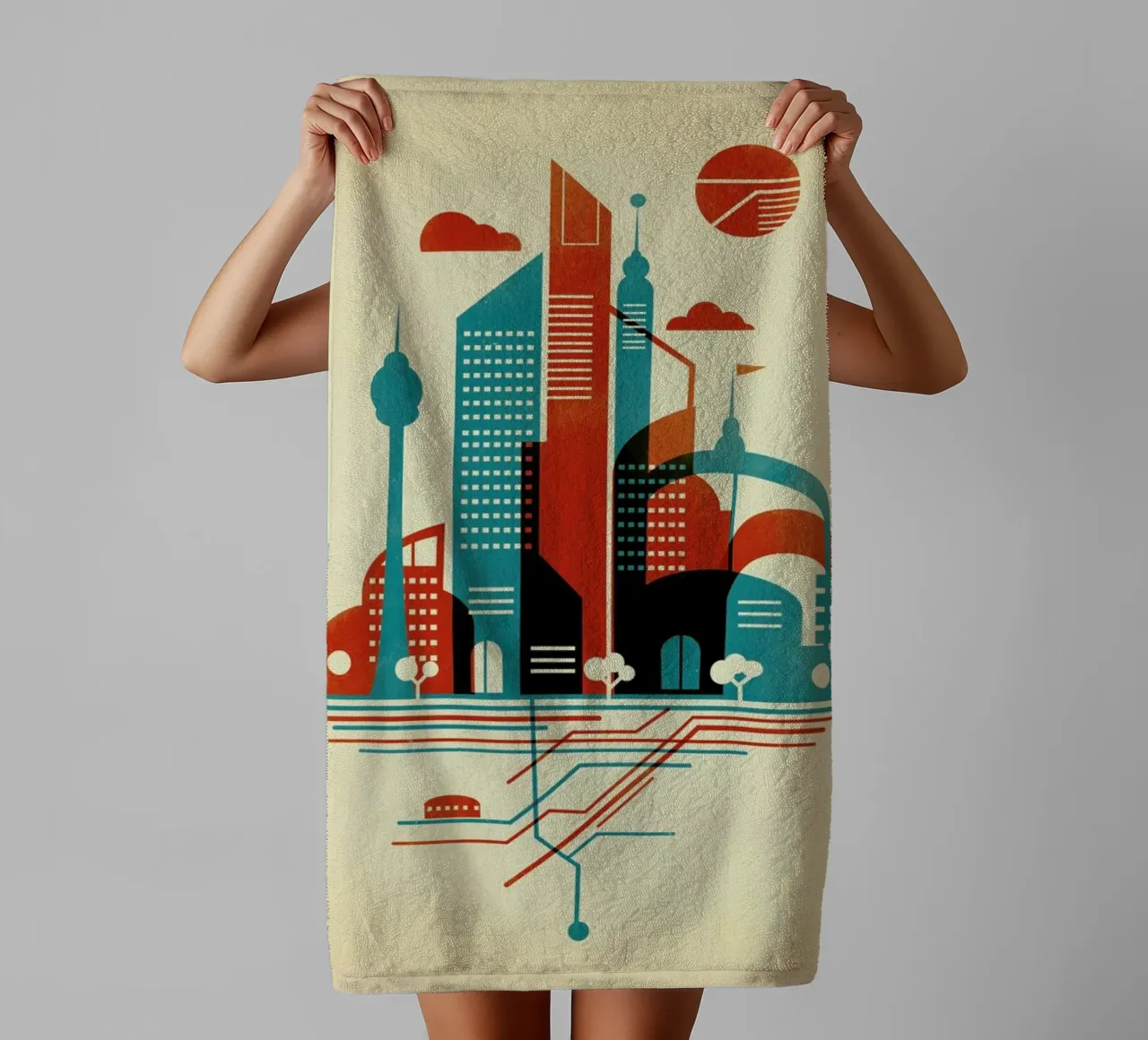 Subway Sky asciugamano da bagno da Jay Fleck