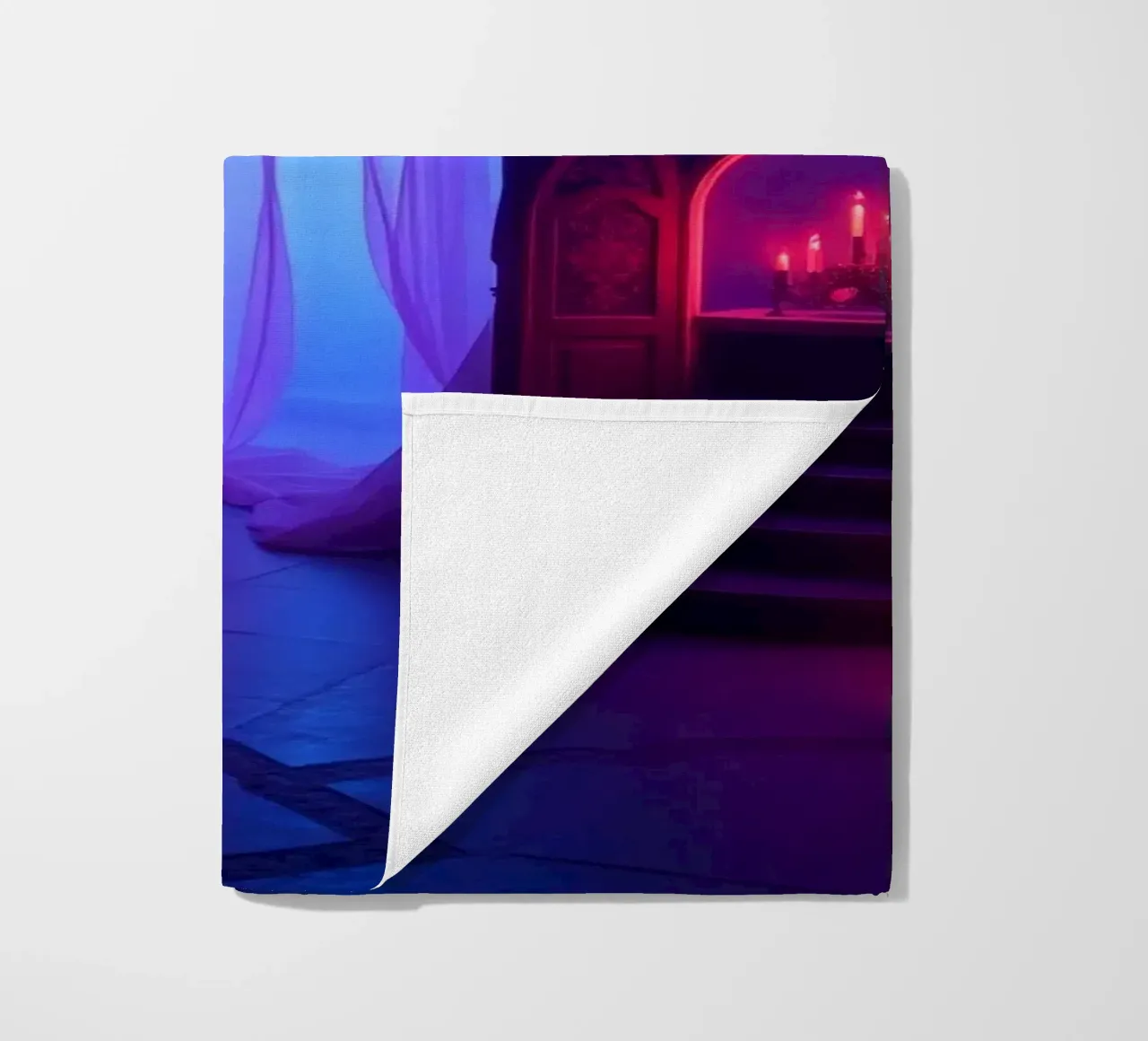 Interni inquietanti con luci soffuse e arredamento misterioso telo mare da DesignDoodle