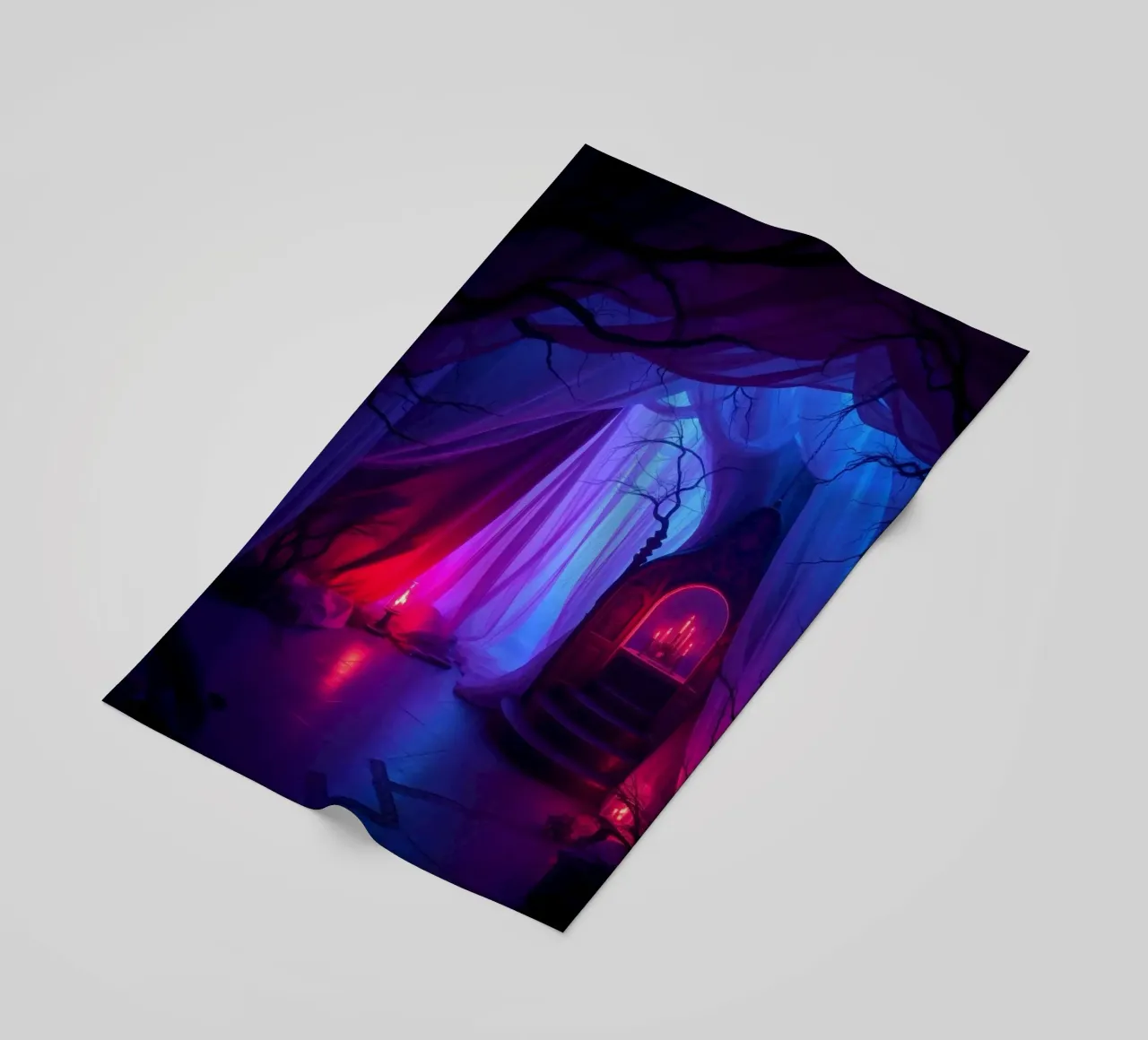 Interni inquietanti con luci soffuse e arredamento misterioso telo mare da DesignDoodle